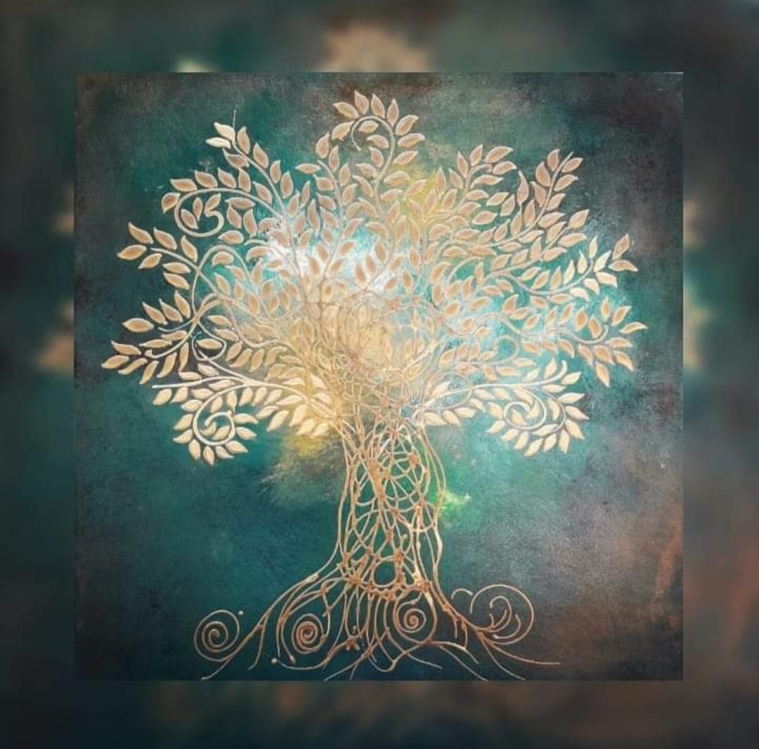 Art piece: tree-of-life-cyan