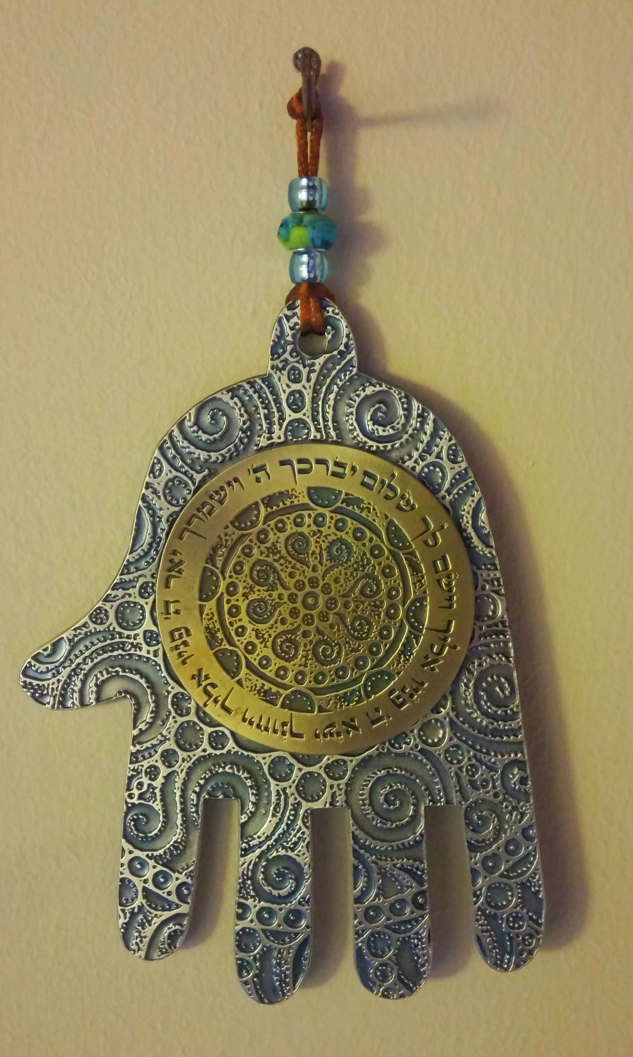 Art piece hamsa-silver